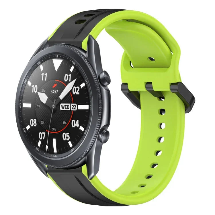 สายรัดนาฬิกาซิลิโคนสองสีแบบขอบนูน 22mm สำหรับ Samsung Galaxy Watch3 45mm, สำหรับ Samsung Galaxy Watch 46mm, สำหรับ Samsung Gear S3 Classic, สำหรับ Samsung Gear S3 Frontier