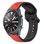 สายรัดนาฬิกาซิลิโคนสองสีแบบขอบนูน 22mm สำหรับ Samsung Galaxy Watch3 45mm, สำหรับ Samsung Galaxy Watch 46mm, สำหรับ Samsung Gear S3 Classic, สำหรับ Samsung Gear S3 Frontier