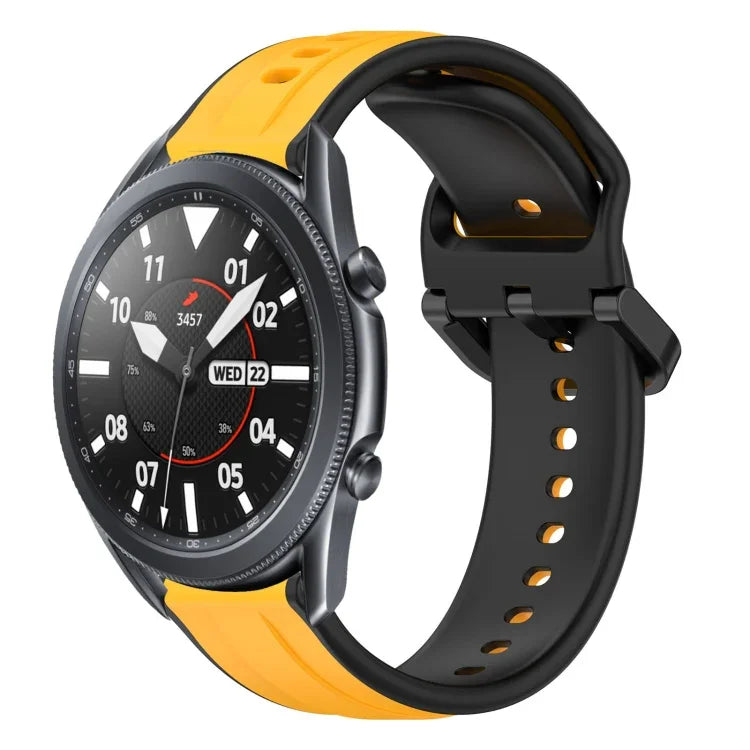 สายรัดนาฬิกาซิลิโคนสองสีแบบขอบนูน 22mm สำหรับ Samsung Galaxy Watch3 45mm, สำหรับ Samsung Galaxy Watch 46mm, สำหรับ Samsung Gear S3 Classic, สำหรับ Samsung Gear S3 Frontier