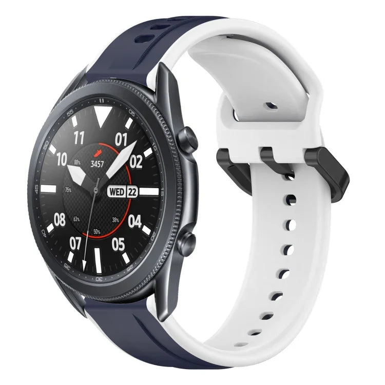 สายรัดนาฬิกาซิลิโคนสองสีแบบขอบนูน 22mm สำหรับ Samsung Galaxy Watch3 45mm, สำหรับ Samsung Galaxy Watch 46mm, สำหรับ Samsung Gear S3 Classic, สำหรับ Samsung Gear S3 Frontier