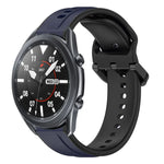 สายรัดนาฬิกาซิลิโคนสองสีแบบขอบนูน 22mm สำหรับ Samsung Galaxy Watch3 45mm, สำหรับ Samsung Galaxy Watch 46mm, สำหรับ Samsung Gear S3 Classic, สำหรับ Samsung Gear S3 Frontier