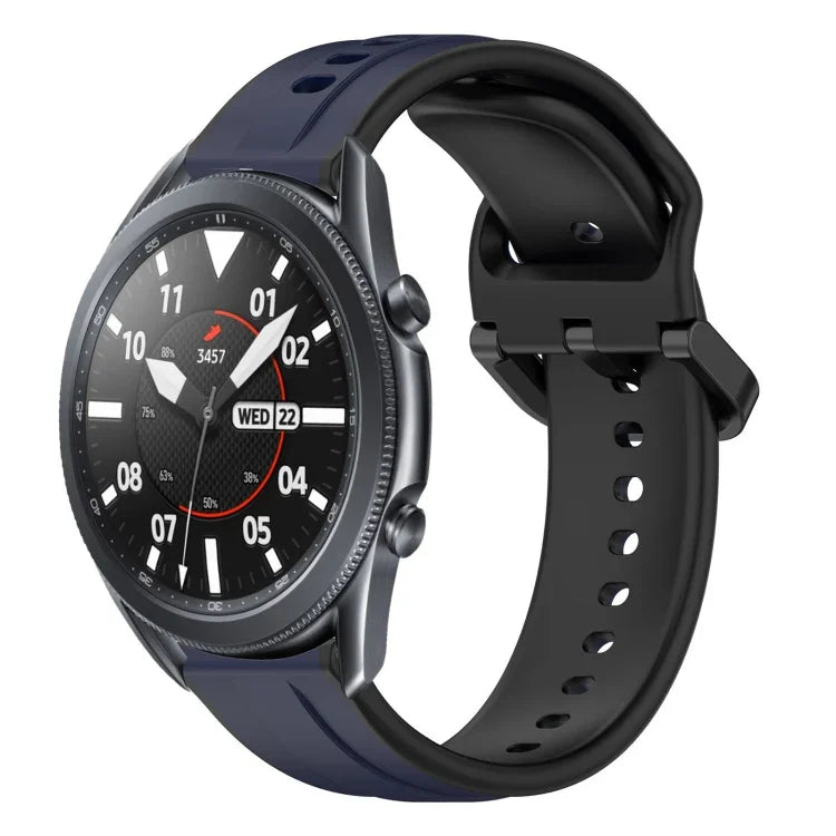 สายรัดนาฬิกาซิลิโคนสองสีแบบขอบนูน 22mm สำหรับ Samsung Galaxy Watch3 45mm, สำหรับ Samsung Galaxy Watch 46mm, สำหรับ Samsung Gear S3 Classic, สำหรับ Samsung Gear S3 Frontier