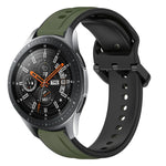 สายรัดนาฬิกาซิลิโคนสองสีแบบขอบนูน 22mm สำหรับ Samsung Galaxy Watch3 45mm, สำหรับ Samsung Galaxy Watch 46mm, สำหรับ Samsung Gear S3 Classic, สำหรับ Samsung Gear S3 Frontier