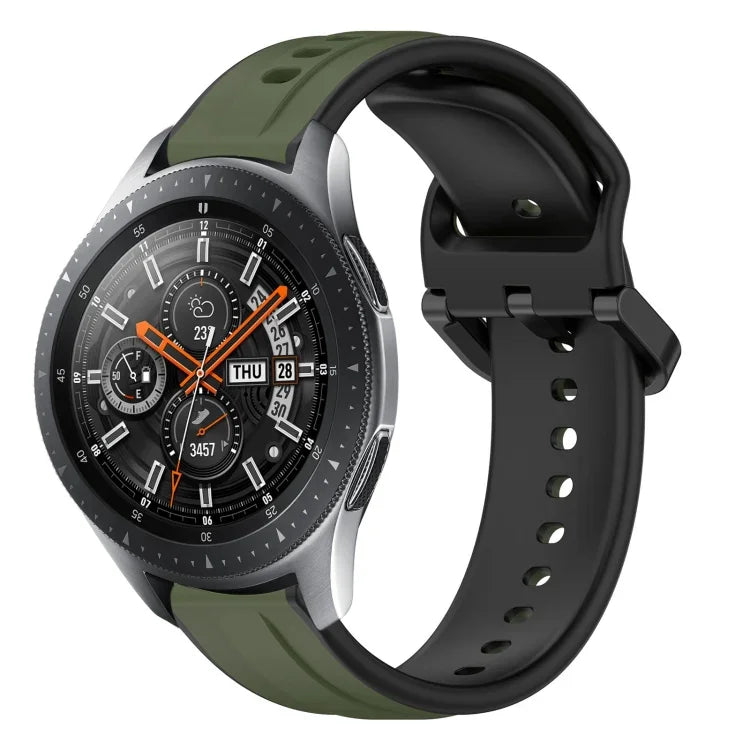 สายรัดนาฬิกาซิลิโคนสองสีแบบขอบนูน 22mm สำหรับ Samsung Galaxy Watch3 45mm, สำหรับ Samsung Galaxy Watch 46mm, สำหรับ Samsung Gear S3 Classic, สำหรับ Samsung Gear S3 Frontier