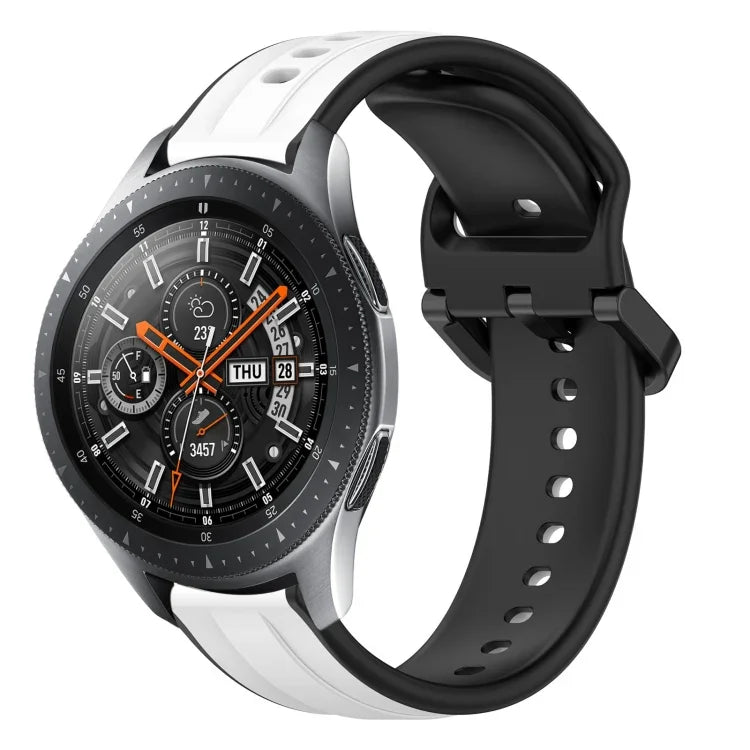 สายรัดนาฬิกาซิลิโคนสองสีแบบขอบนูน 22mm สำหรับ Samsung Galaxy Watch3 45mm, สำหรับ Samsung Galaxy Watch 46mm, สำหรับ Samsung Gear S3 Classic, สำหรับ Samsung Gear S3 Frontier