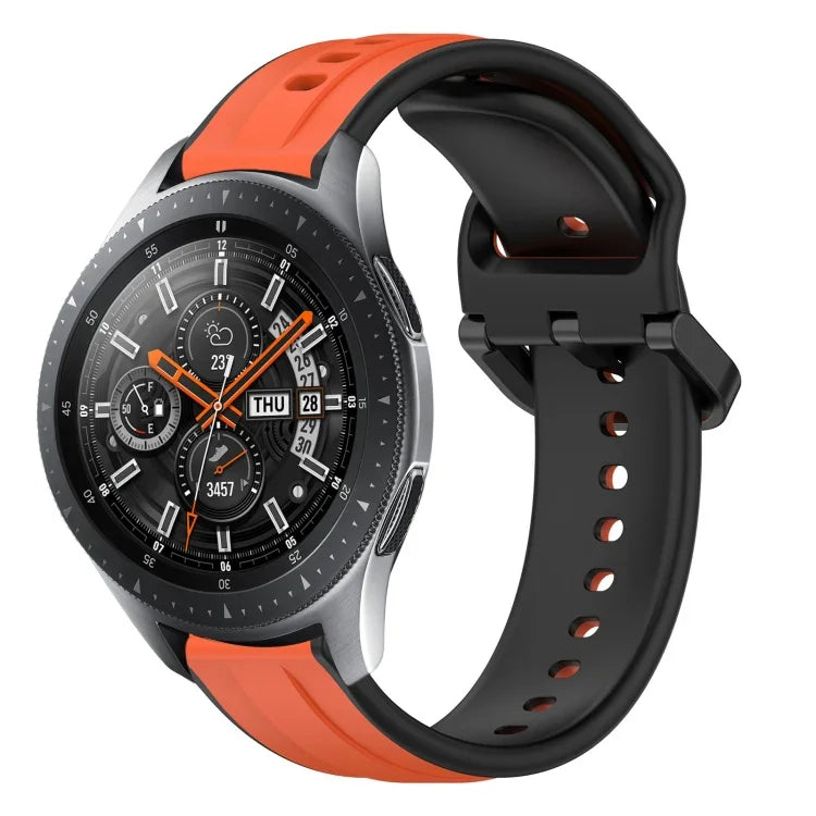 สายรัดนาฬิกาซิลิโคนสองสีแบบขอบนูน 22mm สำหรับ Samsung Galaxy Watch3 45mm, สำหรับ Samsung Galaxy Watch 46mm, สำหรับ Samsung Gear S3 Classic, สำหรับ Samsung Gear S3 Frontier