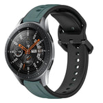 สายรัดนาฬิกาซิลิโคนสองสีแบบขอบนูน 22mm สำหรับ Samsung Galaxy Watch3 45mm, สำหรับ Samsung Galaxy Watch 46mm, สำหรับ Samsung Gear S3 Classic, สำหรับ Samsung Gear S3 Frontier