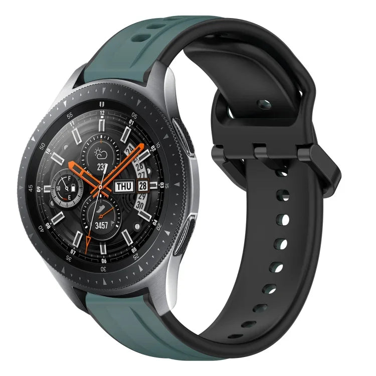 สายรัดนาฬิกาซิลิโคนสองสีแบบขอบนูน 22mm สำหรับ Samsung Galaxy Watch3 45mm, สำหรับ Samsung Galaxy Watch 46mm, สำหรับ Samsung Gear S3 Classic, สำหรับ Samsung Gear S3 Frontier