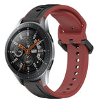 สายรัดนาฬิกาซิลิโคนสองสีแบบขอบนูน 22mm สำหรับ Samsung Galaxy Watch3 45mm, สำหรับ Samsung Galaxy Watch 46mm, สำหรับ Samsung Gear S3 Classic, สำหรับ Samsung Gear S3 Frontier