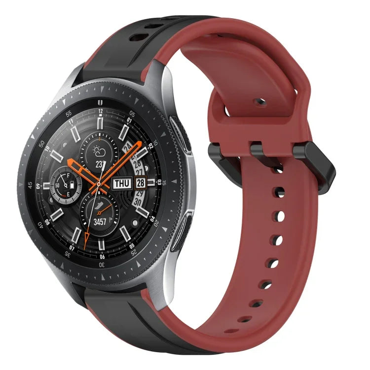 สายรัดนาฬิกาซิลิโคนสองสีแบบขอบนูน 22mm สำหรับ Samsung Galaxy Watch3 45mm, สำหรับ Samsung Galaxy Watch 46mm, สำหรับ Samsung Gear S3 Classic, สำหรับ Samsung Gear S3 Frontier