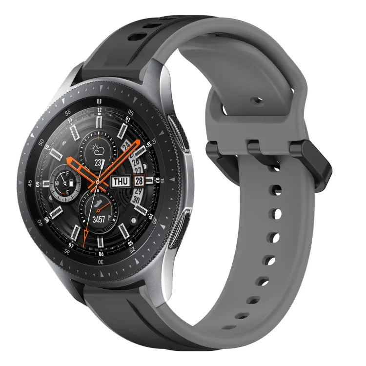 สายรัดนาฬิกาซิลิโคนสองสีแบบขอบนูน 22mm สำหรับ Samsung Galaxy Watch3 45mm, สำหรับ Samsung Galaxy Watch 46mm, สำหรับ Samsung Gear S3 Classic, สำหรับ Samsung Gear S3 Frontier
