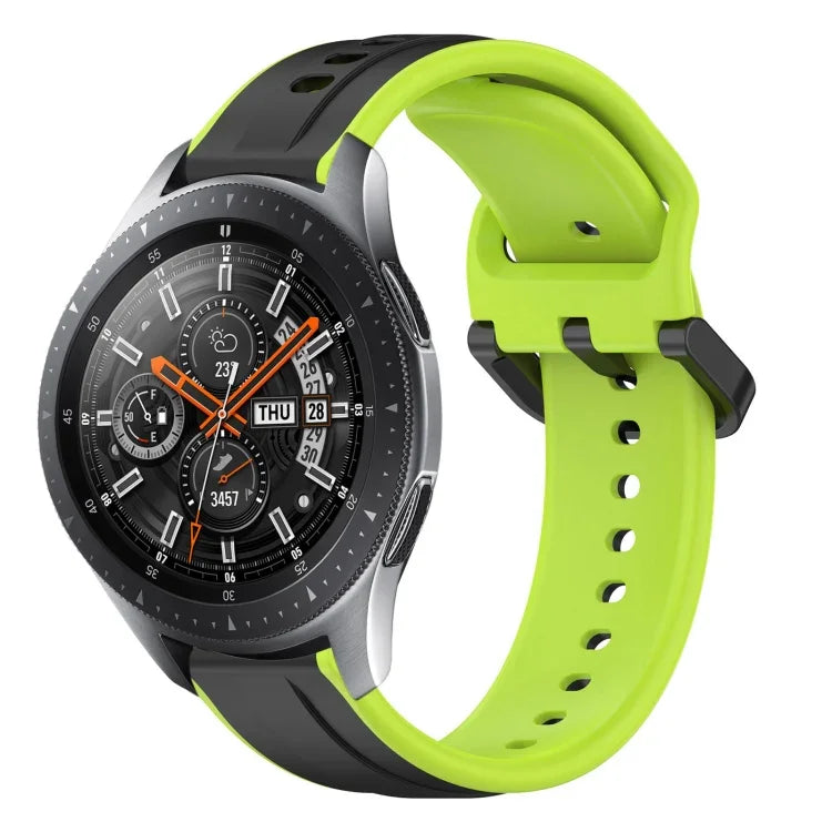 สายรัดนาฬิกาซิลิโคนสองสีแบบขอบนูน 22mm สำหรับ Samsung Galaxy Watch3 45mm, สำหรับ Samsung Galaxy Watch 46mm, สำหรับ Samsung Gear S3 Classic, สำหรับ Samsung Gear S3 Frontier