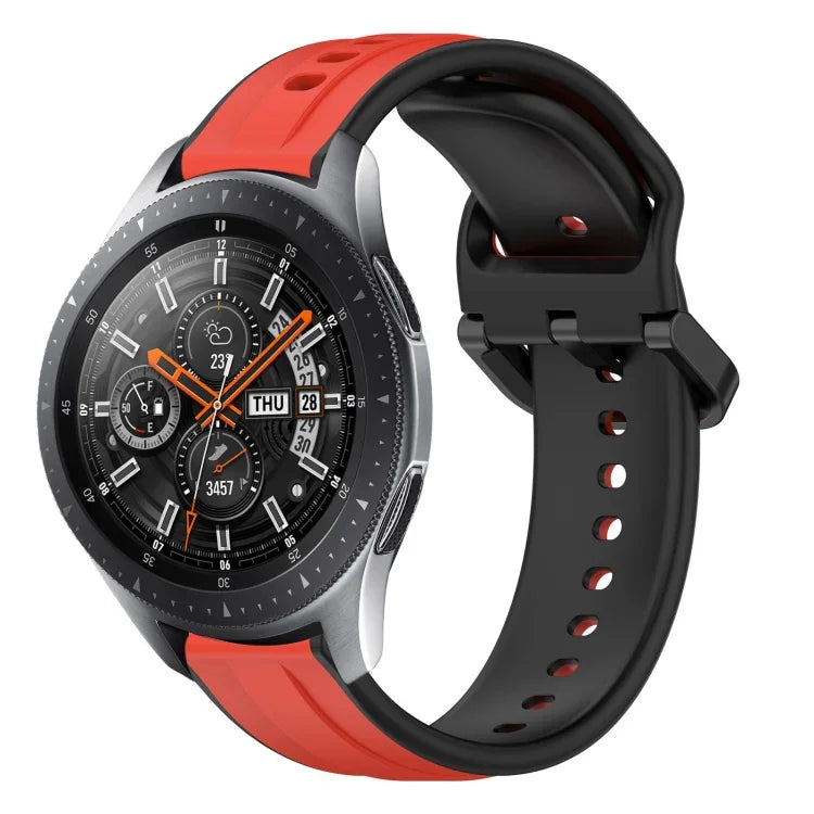 สายรัดนาฬิกาซิลิโคนสองสีแบบขอบนูน 22mm สำหรับ Samsung Galaxy Watch3 45mm, สำหรับ Samsung Galaxy Watch 46mm, สำหรับ Samsung Gear S3 Classic, สำหรับ Samsung Gear S3 Frontier