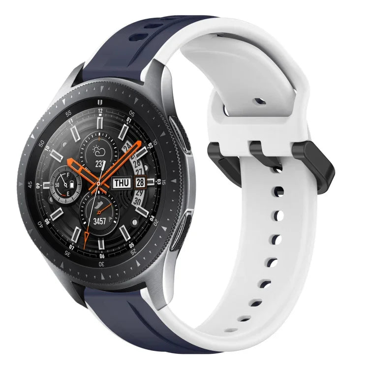 สายรัดนาฬิกาซิลิโคนสองสีแบบขอบนูน 22mm สำหรับ Samsung Galaxy Watch3 45mm, สำหรับ Samsung Galaxy Watch 46mm, สำหรับ Samsung Gear S3 Classic, สำหรับ Samsung Gear S3 Frontier