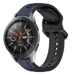 สายรัดนาฬิกาซิลิโคนสองสีแบบขอบนูน 22mm สำหรับ Samsung Galaxy Watch3 45mm, สำหรับ Samsung Galaxy Watch 46mm, สำหรับ Samsung Gear S3 Classic, สำหรับ Samsung Gear S3 Frontier