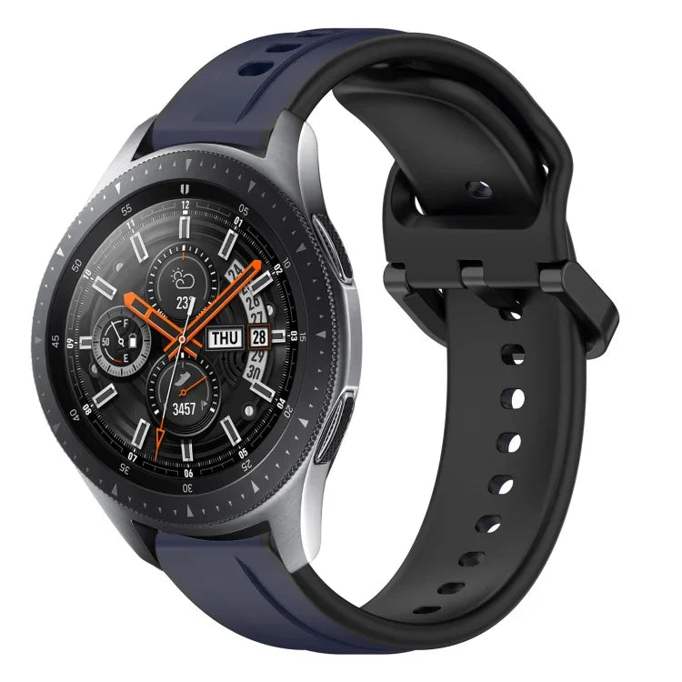 สายรัดนาฬิกาซิลิโคนสองสีแบบขอบนูน 22mm สำหรับ Samsung Galaxy Watch3 45mm, สำหรับ Samsung Galaxy Watch 46mm, สำหรับ Samsung Gear S3 Classic, สำหรับ Samsung Gear S3 Frontier