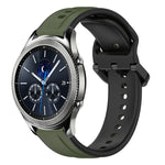 สายรัดนาฬิกาซิลิโคนสองสีแบบขอบนูน 22mm สำหรับ Samsung Galaxy Watch3 45mm, สำหรับ Samsung Galaxy Watch 46mm, สำหรับ Samsung Gear S3 Classic, สำหรับ Samsung Gear S3 Frontier