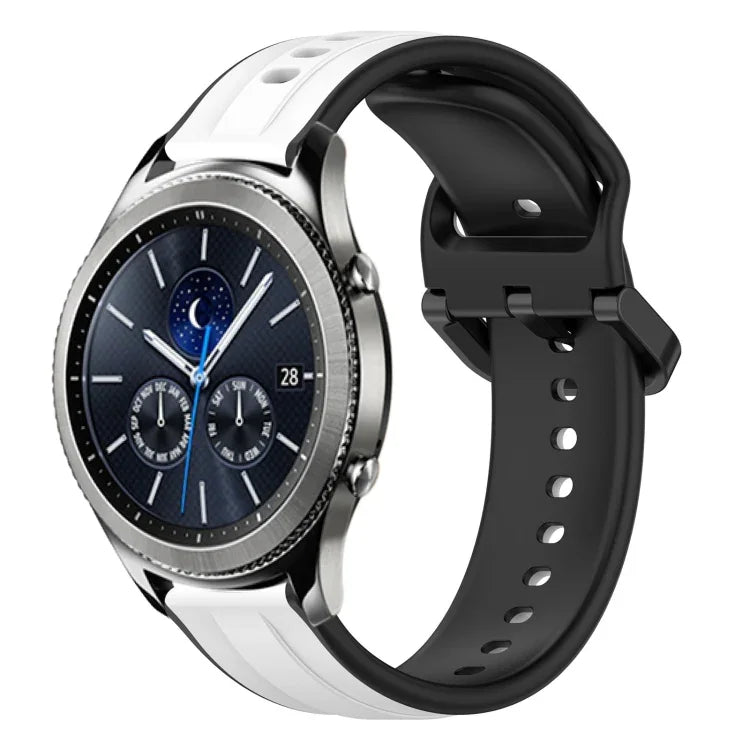สายรัดนาฬิกาซิลิโคนสองสีแบบขอบนูน 22mm สำหรับ Samsung Galaxy Watch3 45mm, สำหรับ Samsung Galaxy Watch 46mm, สำหรับ Samsung Gear S3 Classic, สำหรับ Samsung Gear S3 Frontier