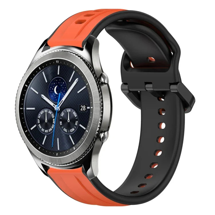 สายรัดนาฬิกาซิลิโคนสองสีแบบขอบนูน 22mm สำหรับ Samsung Galaxy Watch3 45mm, สำหรับ Samsung Galaxy Watch 46mm, สำหรับ Samsung Gear S3 Classic, สำหรับ Samsung Gear S3 Frontier