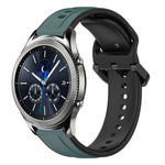 สายรัดนาฬิกาซิลิโคนสองสีแบบขอบนูน 22mm สำหรับ Samsung Galaxy Watch3 45mm, สำหรับ Samsung Galaxy Watch 46mm, สำหรับ Samsung Gear S3 Classic, สำหรับ Samsung Gear S3 Frontier