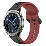 สายรัดนาฬิกาซิลิโคนสองสีแบบขอบนูน 22mm สำหรับ Samsung Galaxy Watch3 45mm, สำหรับ Samsung Galaxy Watch 46mm, สำหรับ Samsung Gear S3 Classic, สำหรับ Samsung Gear S3 Frontier