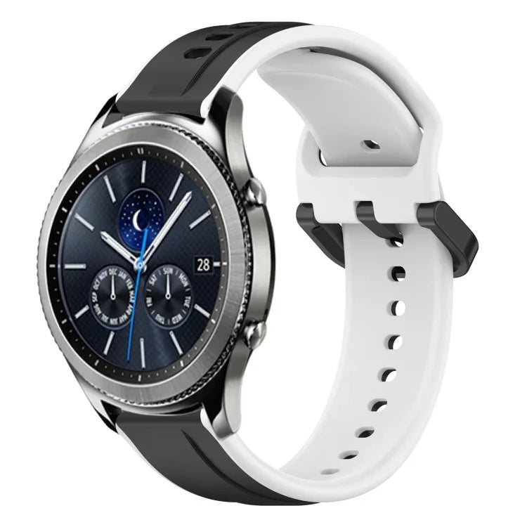 สายรัดนาฬิกาซิลิโคนสองสีแบบขอบนูน 22mm สำหรับ Samsung Galaxy Watch3 45mm, สำหรับ Samsung Galaxy Watch 46mm, สำหรับ Samsung Gear S3 Classic, สำหรับ Samsung Gear S3 Frontier