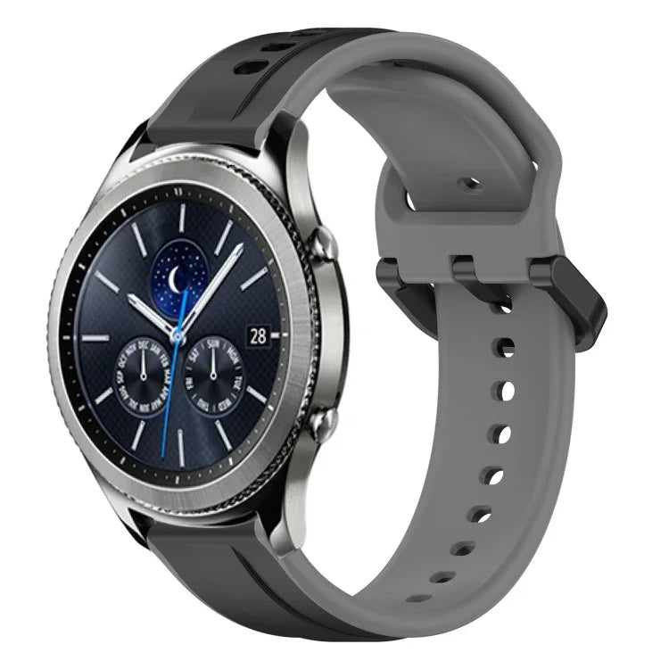 สายรัดนาฬิกาซิลิโคนสองสีแบบขอบนูน 22mm สำหรับ Samsung Galaxy Watch3 45mm, สำหรับ Samsung Galaxy Watch 46mm, สำหรับ Samsung Gear S3 Classic, สำหรับ Samsung Gear S3 Frontier
