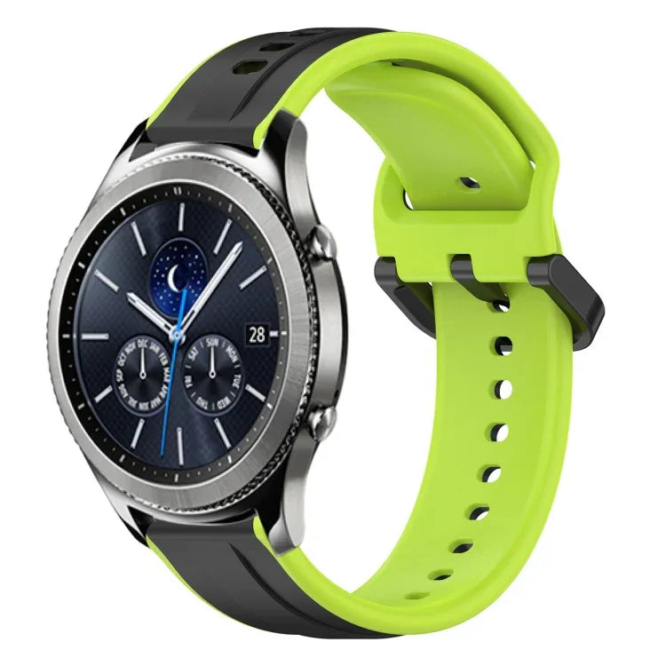 สายรัดนาฬิกาซิลิโคนสองสีแบบขอบนูน 22mm สำหรับ Samsung Galaxy Watch3 45mm, สำหรับ Samsung Galaxy Watch 46mm, สำหรับ Samsung Gear S3 Classic, สำหรับ Samsung Gear S3 Frontier