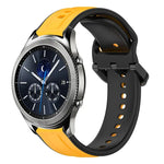สายรัดนาฬิกาซิลิโคนสองสีแบบขอบนูน 22mm สำหรับ Samsung Galaxy Watch3 45mm, สำหรับ Samsung Galaxy Watch 46mm, สำหรับ Samsung Gear S3 Classic, สำหรับ Samsung Gear S3 Frontier