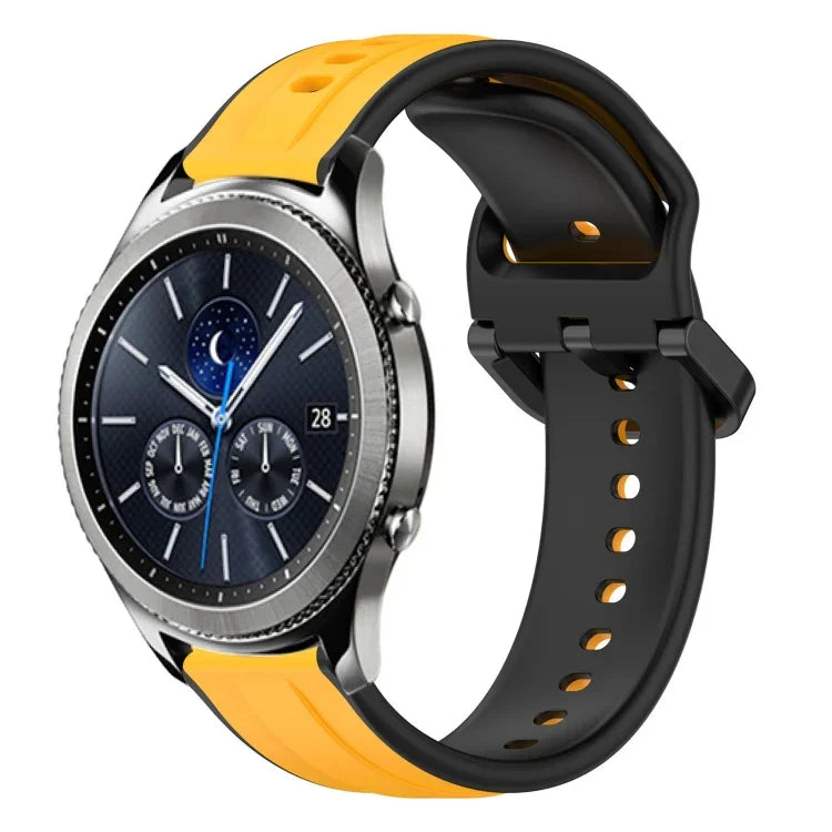 สายรัดนาฬิกาซิลิโคนสองสีแบบขอบนูน 22mm สำหรับ Samsung Galaxy Watch3 45mm, สำหรับ Samsung Galaxy Watch 46mm, สำหรับ Samsung Gear S3 Classic, สำหรับ Samsung Gear S3 Frontier