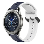 สายรัดนาฬิกาซิลิโคนสองสีแบบขอบนูน 22mm สำหรับ Samsung Galaxy Watch3 45mm, สำหรับ Samsung Galaxy Watch 46mm, สำหรับ Samsung Gear S3 Classic, สำหรับ Samsung Gear S3 Frontier