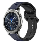 สายรัดนาฬิกาซิลิโคนสองสีแบบขอบนูน 22mm สำหรับ Samsung Galaxy Watch3 45mm, สำหรับ Samsung Galaxy Watch 46mm, สำหรับ Samsung Gear S3 Classic, สำหรับ Samsung Gear S3 Frontier