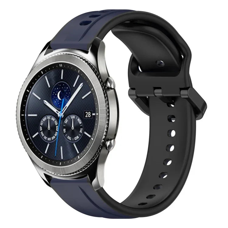 สายรัดนาฬิกาซิลิโคนสองสีแบบขอบนูน 22mm สำหรับ Samsung Galaxy Watch3 45mm, สำหรับ Samsung Galaxy Watch 46mm, สำหรับ Samsung Gear S3 Classic, สำหรับ Samsung Gear S3 Frontier