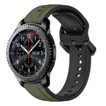 สายรัดนาฬิกาซิลิโคนสองสีแบบขอบนูน 22mm สำหรับ Samsung Galaxy Watch3 45mm, สำหรับ Samsung Galaxy Watch 46mm, สำหรับ Samsung Gear S3 Classic, สำหรับ Samsung Gear S3 Frontier