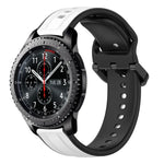 สายรัดนาฬิกาซิลิโคนสองสีแบบขอบนูน 22mm สำหรับ Samsung Galaxy Watch3 45mm, สำหรับ Samsung Galaxy Watch 46mm, สำหรับ Samsung Gear S3 Classic, สำหรับ Samsung Gear S3 Frontier