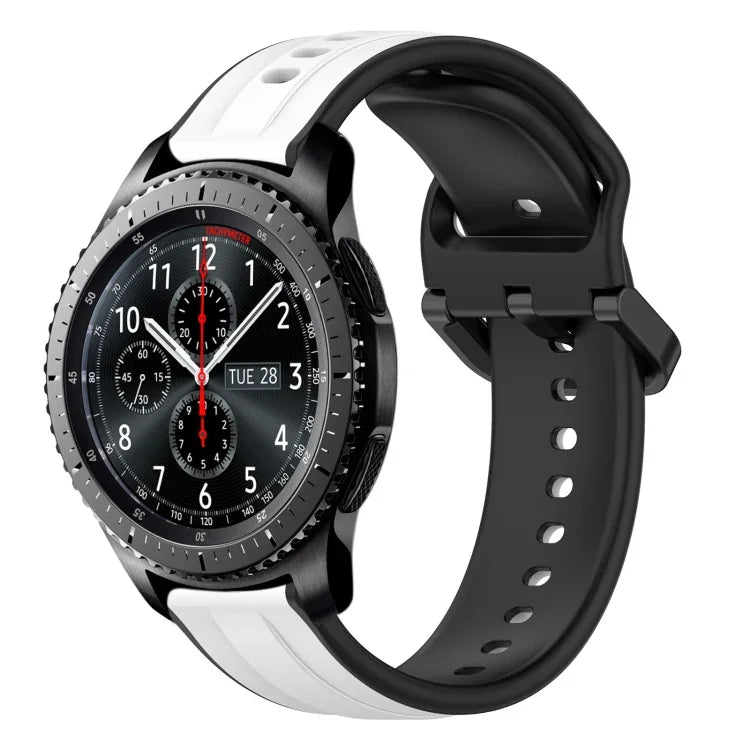 สายรัดนาฬิกาซิลิโคนสองสีแบบขอบนูน 22mm สำหรับ Samsung Galaxy Watch3 45mm, สำหรับ Samsung Galaxy Watch 46mm, สำหรับ Samsung Gear S3 Classic, สำหรับ Samsung Gear S3 Frontier