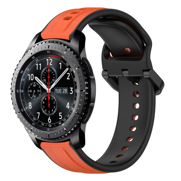 สายรัดนาฬิกาซิลิโคนสองสีแบบขอบนูน 22mm สำหรับ Samsung Galaxy Watch3 45mm, สำหรับ Samsung Galaxy Watch 46mm, สำหรับ Samsung Gear S3 Classic, สำหรับ Samsung Gear S3 Frontier
