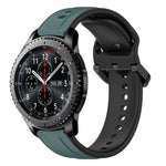 สายรัดนาฬิกาซิลิโคนสองสีแบบขอบนูน 22mm สำหรับ Samsung Galaxy Watch3 45mm, สำหรับ Samsung Galaxy Watch 46mm, สำหรับ Samsung Gear S3 Classic, สำหรับ Samsung Gear S3 Frontier