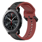 สายรัดนาฬิกาซิลิโคนสองสีแบบขอบนูน 22mm สำหรับ Samsung Galaxy Watch3 45mm, สำหรับ Samsung Galaxy Watch 46mm, สำหรับ Samsung Gear S3 Classic, สำหรับ Samsung Gear S3 Frontier