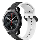 สายรัดนาฬิกาซิลิโคนสองสีแบบขอบนูน 22mm สำหรับ Samsung Galaxy Watch3 45mm, สำหรับ Samsung Galaxy Watch 46mm, สำหรับ Samsung Gear S3 Classic, สำหรับ Samsung Gear S3 Frontier