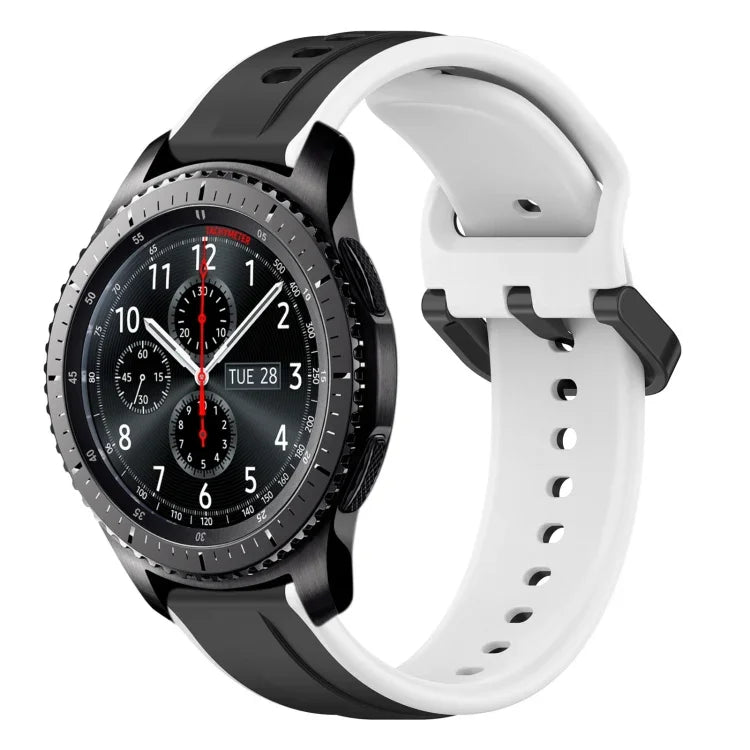 สายรัดนาฬิกาซิลิโคนสองสีแบบขอบนูน 22mm สำหรับ Samsung Galaxy Watch3 45mm, สำหรับ Samsung Galaxy Watch 46mm, สำหรับ Samsung Gear S3 Classic, สำหรับ Samsung Gear S3 Frontier