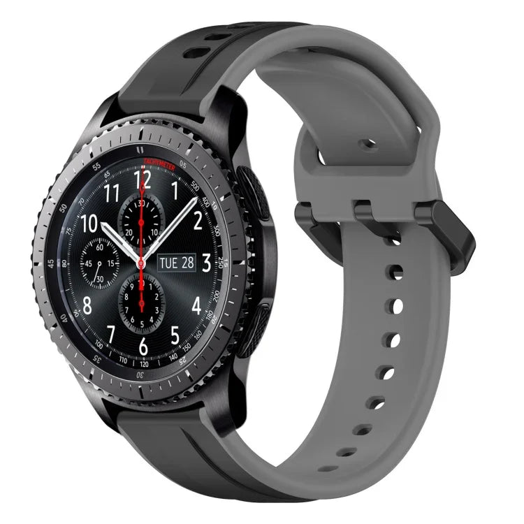 สายรัดนาฬิกาซิลิโคนสองสีแบบขอบนูน 22mm สำหรับ Samsung Galaxy Watch3 45mm, สำหรับ Samsung Galaxy Watch 46mm, สำหรับ Samsung Gear S3 Classic, สำหรับ Samsung Gear S3 Frontier