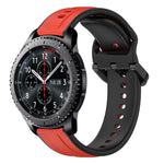 สายรัดนาฬิกาซิลิโคนสองสีแบบขอบนูน 22mm สำหรับ Samsung Galaxy Watch3 45mm, สำหรับ Samsung Galaxy Watch 46mm, สำหรับ Samsung Gear S3 Classic, สำหรับ Samsung Gear S3 Frontier
