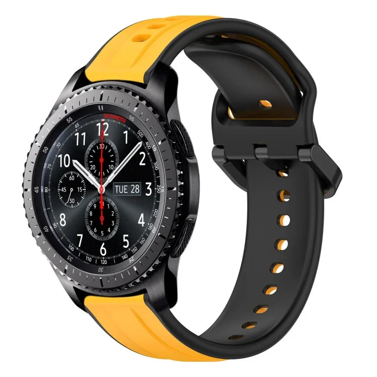 สายรัดนาฬิกาซิลิโคนสองสีแบบขอบนูน 22mm สำหรับ Samsung Galaxy Watch3 45mm, สำหรับ Samsung Galaxy Watch 46mm, สำหรับ Samsung Gear S3 Classic, สำหรับ Samsung Gear S3 Frontier