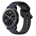 สายรัดนาฬิกาซิลิโคนสองสีแบบขอบนูน 22mm สำหรับ Samsung Galaxy Watch3 45mm, สำหรับ Samsung Galaxy Watch 46mm, สำหรับ Samsung Gear S3 Classic, สำหรับ Samsung Gear S3 Frontier