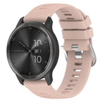 20mm Cross Textured Solid Color Silicone Watch Band, For Garmin Forerunner Sq2 Music