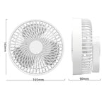 พัดลมตั้งแคมป์พกพาแบบชาร์จไฟได้ LED อเนกประสงค์ สีดำ สีขาว