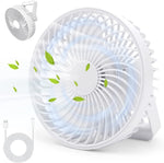 พัดลมตั้งแคมป์พกพาแบบชาร์จไฟได้ LED อเนกประสงค์ สีดำ สีขาว