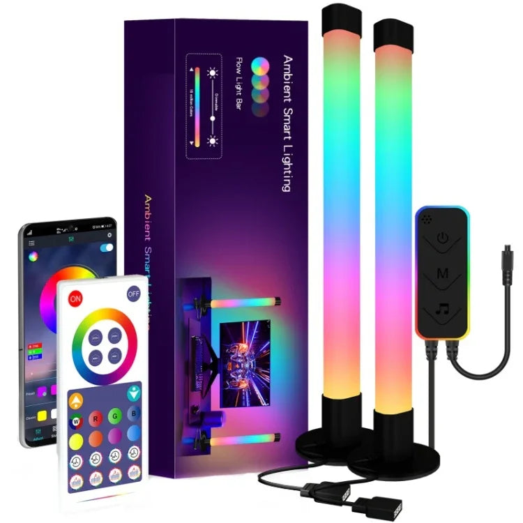 SAL006BS หลอดไฟ LED 2 ดวง ท่อไฟซิงค์กับเสียงเพลง WiFi ไฟกลางคืนอัจฉริยะ