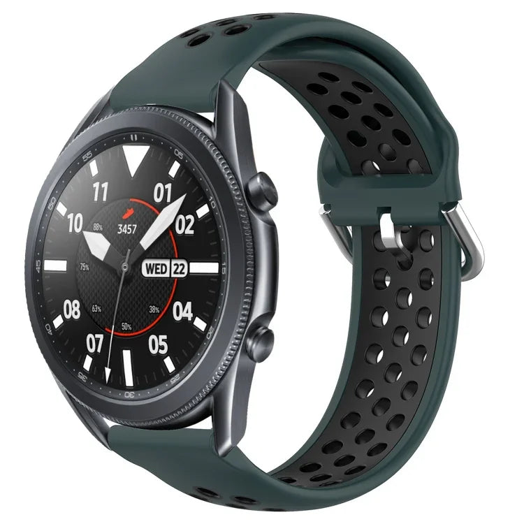 สายรัดนาฬิกาซิลิโคนแบบเจาะรูระบายอากาศ 22mm สำหรับ Samsung Galaxy Watch3 45mm, สำหรับ Samsung Gear S3 Classic, สำหรับ Samsung Gear S3 Frontier